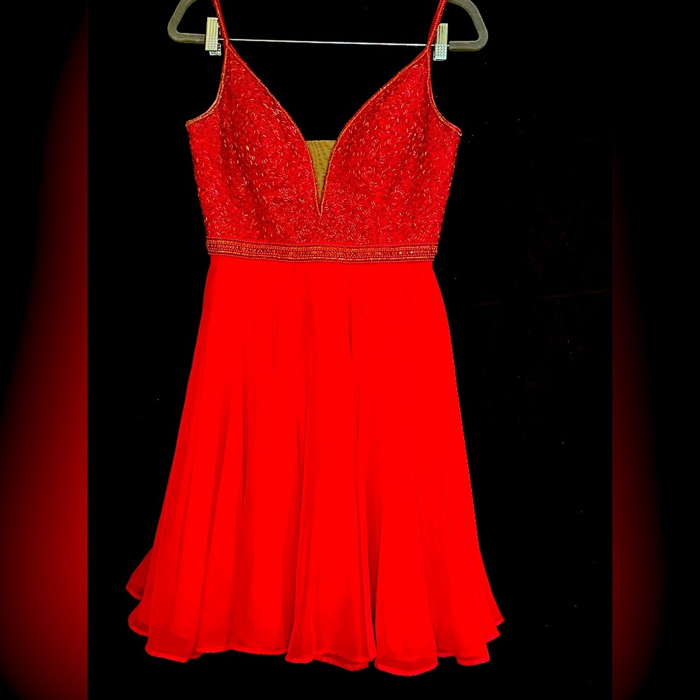 Red Sherri Hill cocktail dress - size 4